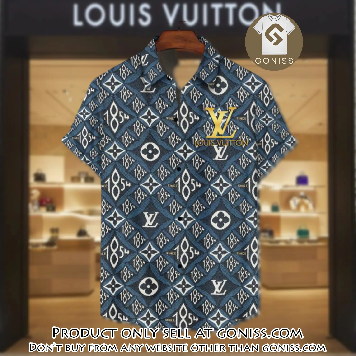 Lv louis vuitton luxury hawaiian shirt & short set lhs1194 gn5733728
